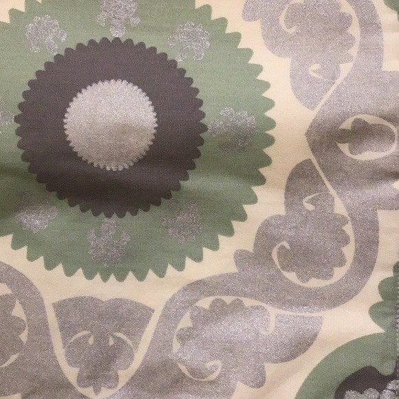 NWT Domain bohemian placemats set of 4 kitchen cream silver green 15x15 boho - Picture 3 of 4